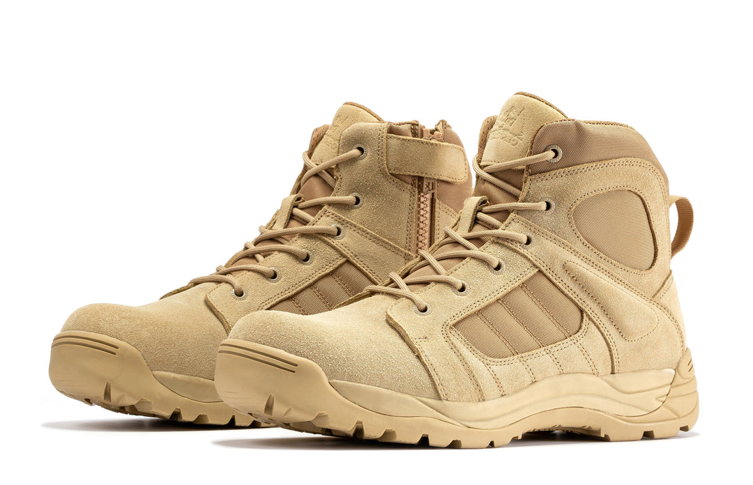 Side Zipper Rubber Sole Tactical Boots