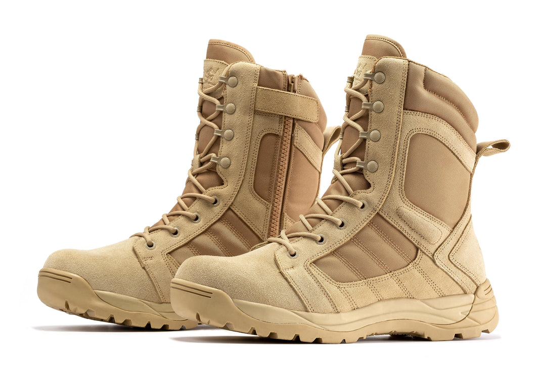 Side Zipper Rubber Sole Tactical Boots