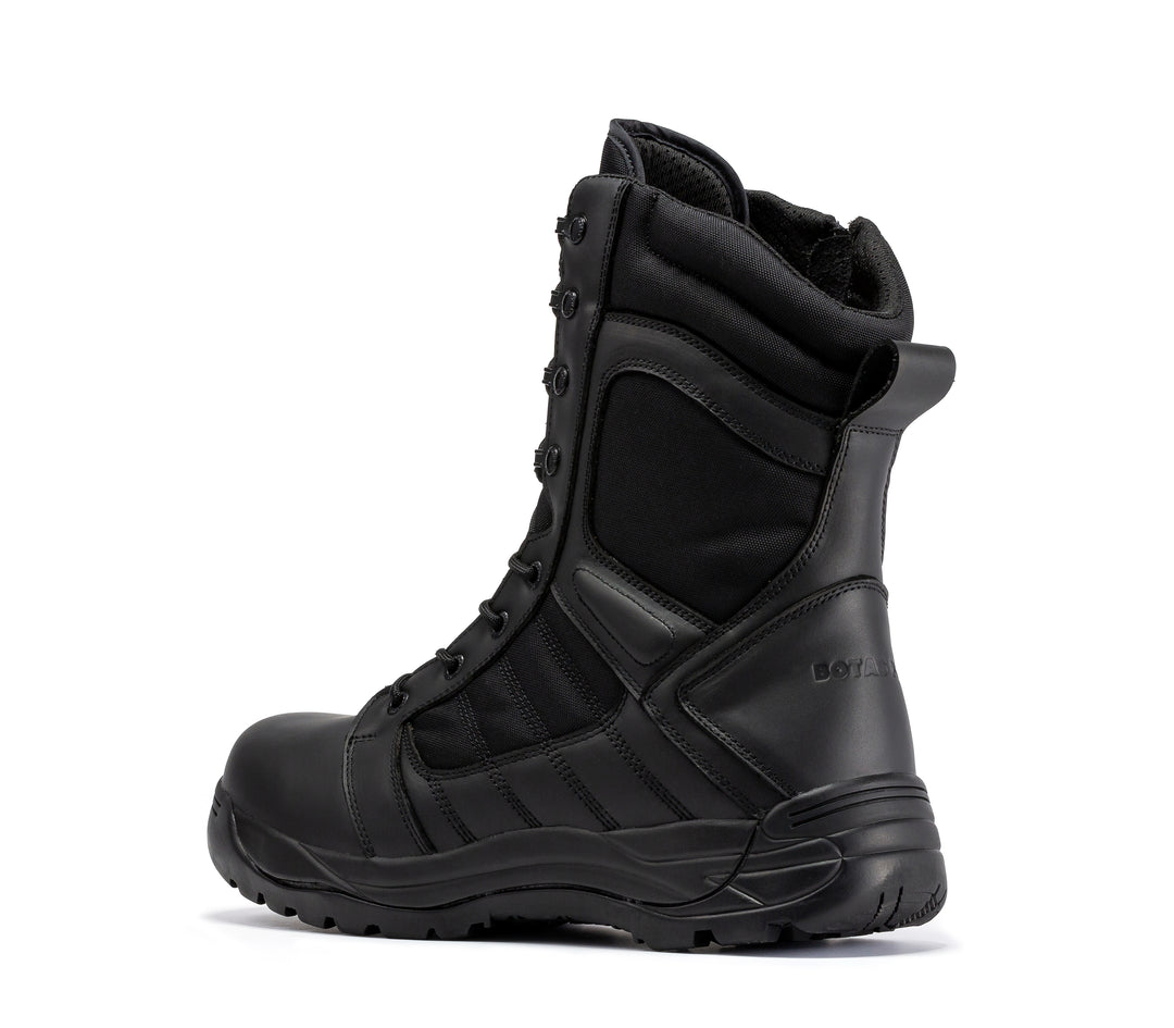 Botas Pro Black Men's 8 inch Side Zipper Rubber Sole Tactical Boots BMP110BK