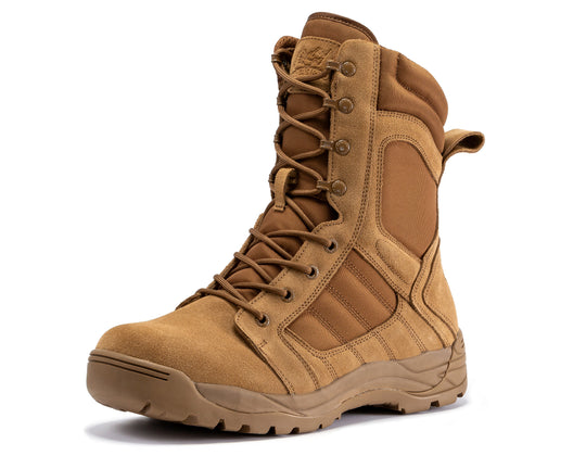 Botas Pro Coyote Men's 8 inch Side Zipper Rubber Sole Tactical Boots BMP110CT