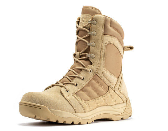 Botas Pro Sand Men's 8 inch Side Zipper Rubber Sole Tactical Boots BMP110SD